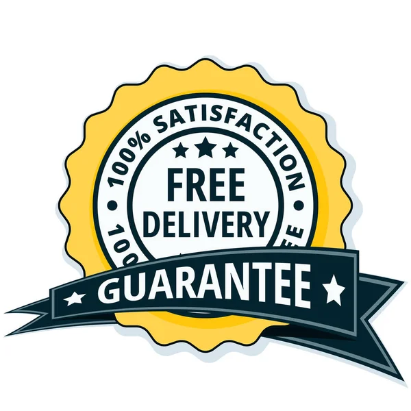 Free Delivery Guarantee Label Vector Illustration — Stock Vector