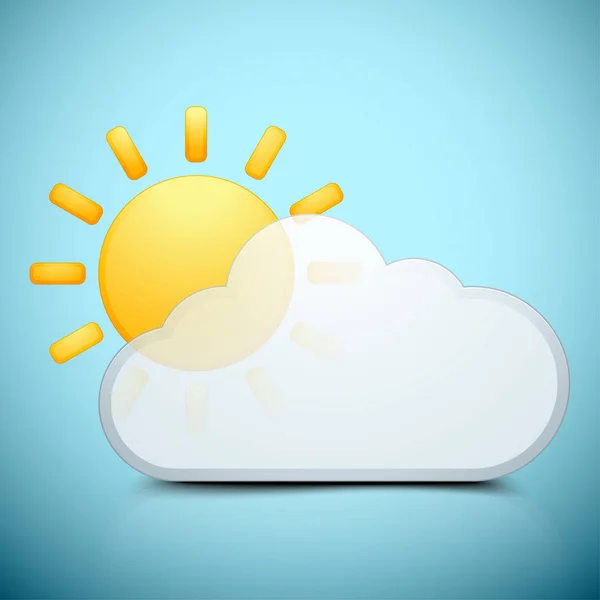 Ήλιος Και Σύννεφο Εικονίδιο Διάνυσμα Εικονογράφηση — Διανυσματικό Αρχείο