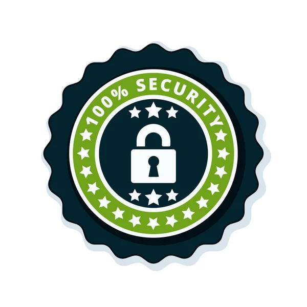 Security Label Padlock Icon Vector Illustration — Stock Vector