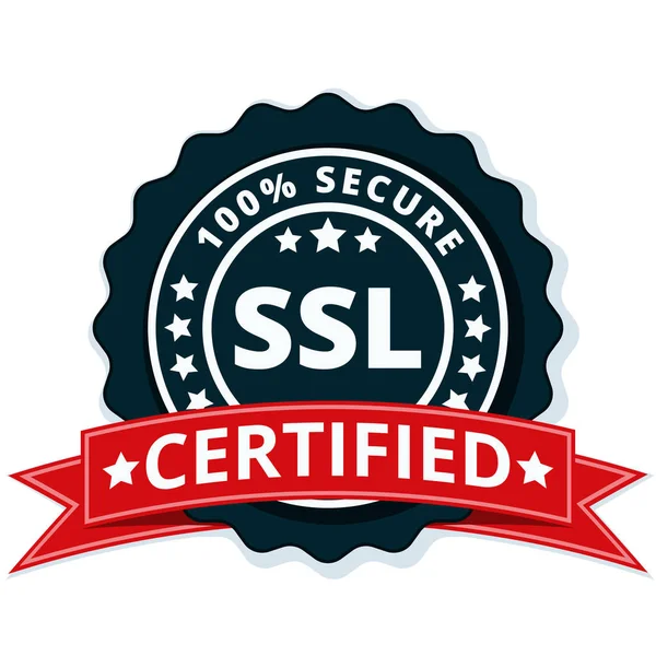 SSL сертифікований знак кнопки — стоковий вектор