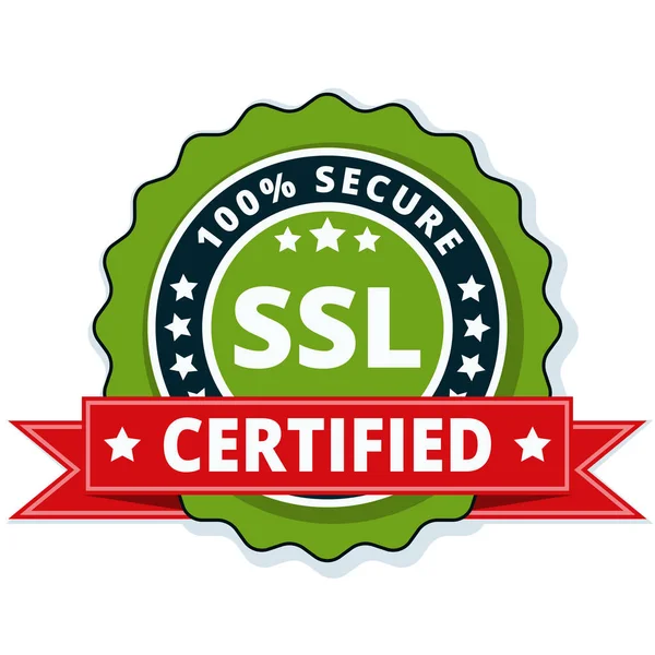 SSL сертифікований знак кнопки — стоковий вектор