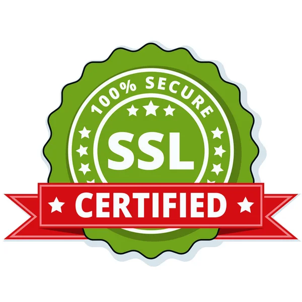 SSL Certified button sign — Stock Vector