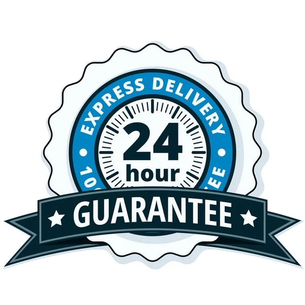 Express Delivery Guarantee Label Black Ribbon Vector Illustration Stock