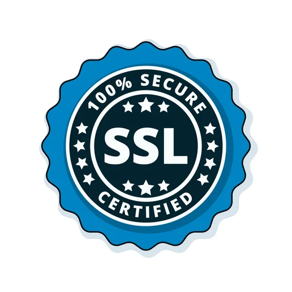 Firma de botón certificada SSL — Vector de stock