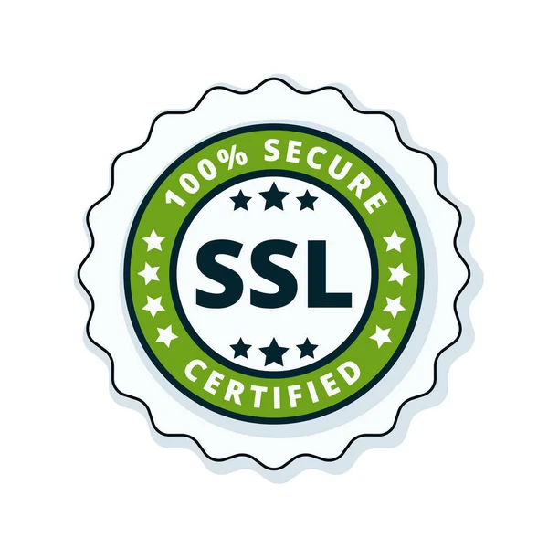 Firma de botón certificada SSL — Vector de stock