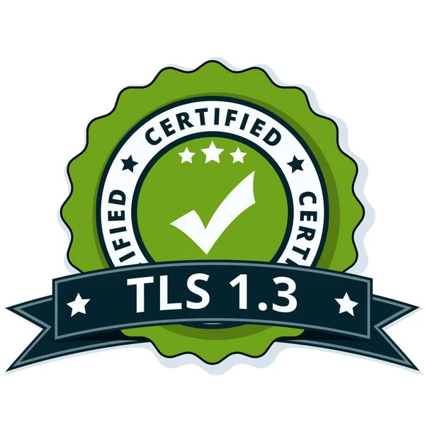 Tls 认证的标签与黑丝带 — 图库矢量图片