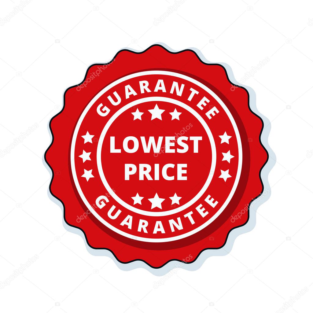 lower price guarantee label, vector, illustration  