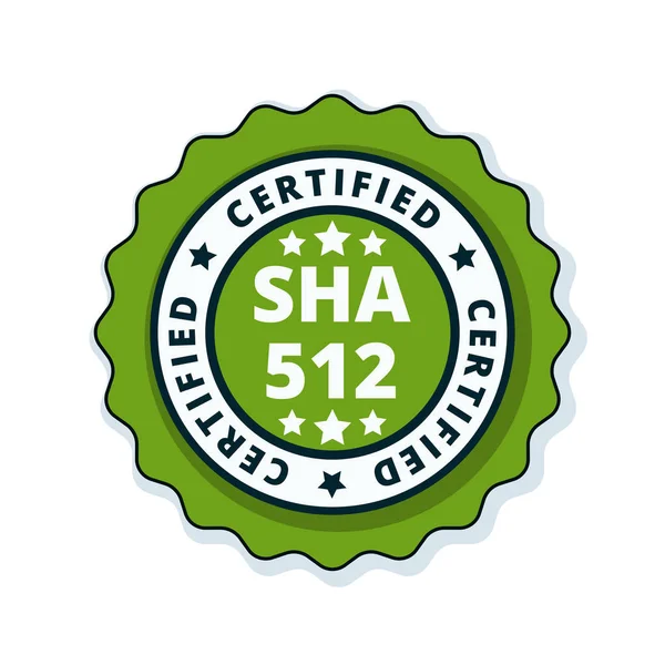 Sha 512 Certifikovaný Plochý Štítek Vektor Ilustrace — Stockový vektor