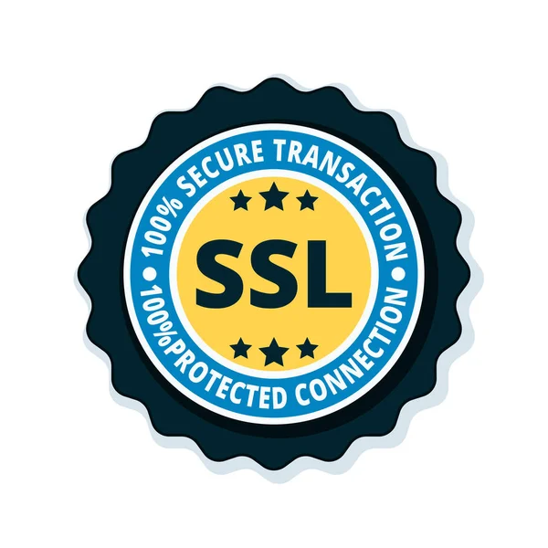 Signature de bouton certifiée SSL — Image vectorielle