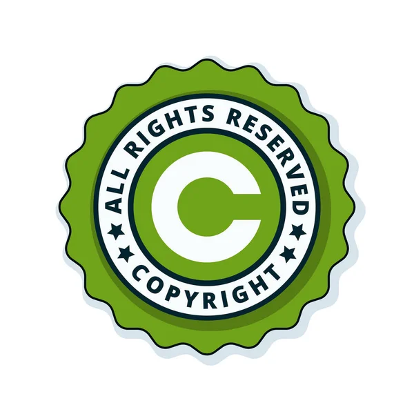 Urheberrechtsgarantie Flachetikett Vektorillustration — Stockvektor