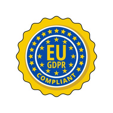 AB-Gdpr düz etiket, vektör, illüstrasyon