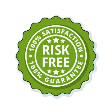 % 100 risksiz Memnuniyet garantili işareti, vektör, illüstrasyon     