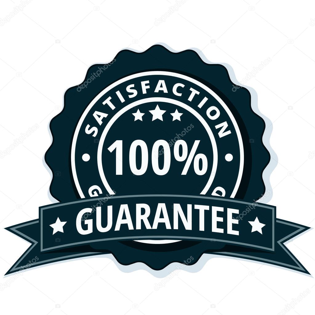 vector illustration design of 100 % satisfaction guarantee icon with Black ribbon