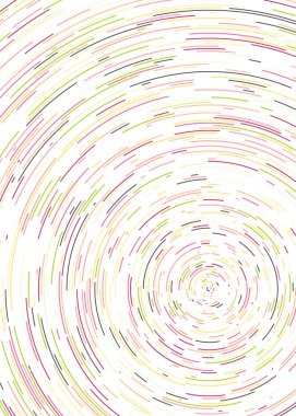 Beyaz arkaplanda soyut renkli segmentli geometrik daireler deseni, Hesaplamalı Üretim Sanatı   