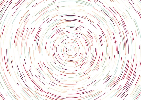 Abstrakt Färgglada Segmenterade Geometriska Cirklar Mönster Vit Bakgrund Beräkningsgenerativ Konst — Stock vektor