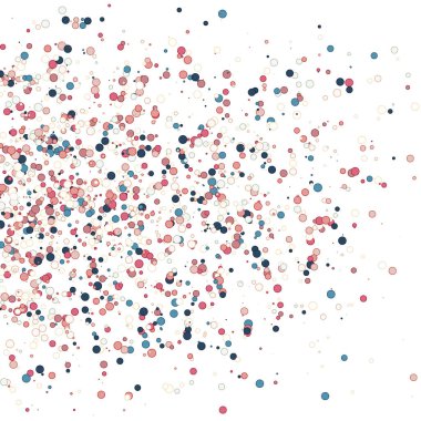 Beyaz arkaplanda soyut sanat rengarenk dağıtılmış noktalar 