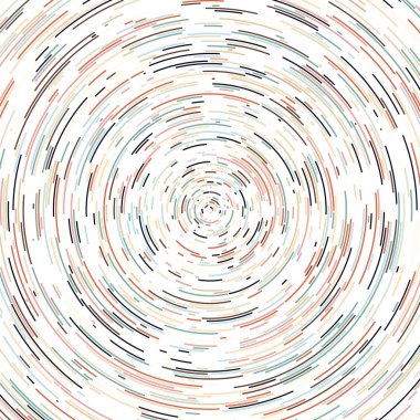 Beyaz arkaplanda soyut renkli segmentli geometrik daireler deseni, Hesaplamalı Üretim Sanatı   