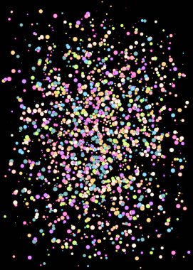 Siyah arkaplanda soyut sanat rengarenk dağıtılmış noktalar 