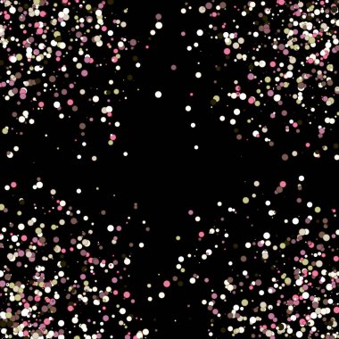 Siyah arkaplanda soyut sanat rengarenk dağıtılmış noktalar 