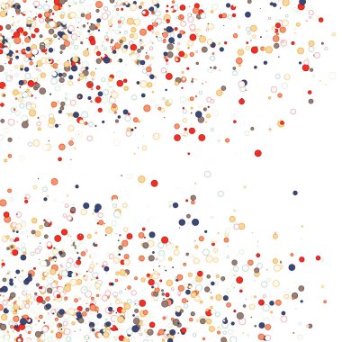 Beyaz arkaplanda soyut sanat rengarenk dağıtılmış noktalar 