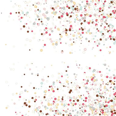 Beyaz arkaplanda soyut sanat rengarenk dağıtılmış noktalar 