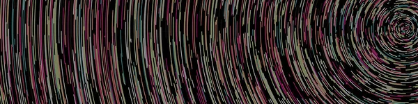 Abstract Kleurrijke Gesegmenteerde Geometrische Cirkels Patroon Zwarte Achtergrond Computational Generative — Stockvector