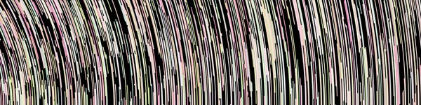 Abstracto Patrón Círculos Geométricos Segmentados Coloridos Sobre Fondo Negro Arte — Vector de stock