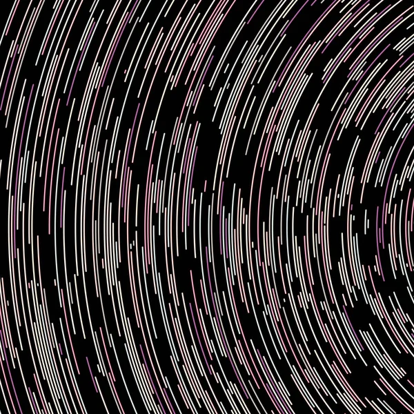 Abstract Kleurrijke Gesegmenteerde Geometrische Cirkels Patroon Zwarte Achtergrond Computational Generative — Stockvector