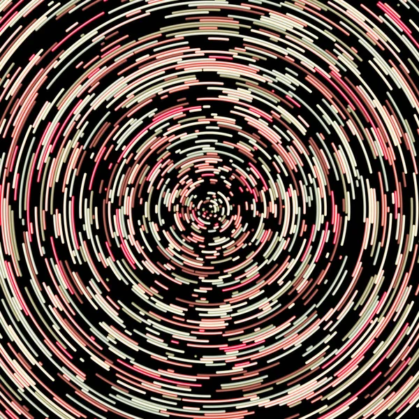 Astratto Colorato Segmentato Modello Cerchi Geometrici Sfondo Nero Computational Generative — Vettoriale Stock