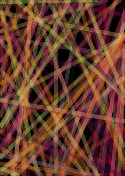 Abstrakcyjna Sztuka Kolorowe Linie Losowa Dystrybucja Computational Generative Art Czarnym — Wektor stockowy