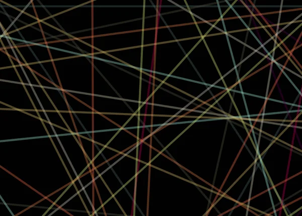 Abstracte Kunst Kleurrijke Lijnen Willekeurige Verdeling Computational Generative Art Zwarte — Stockvector