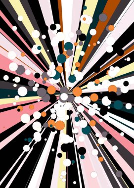 soyut sanat rengarenk çizgileri ve beyaz zemin üzerinde rastgele dağılımsal hesaplayıcı üretici sanat noktalarını noktalar  