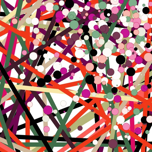 Arte Abstracto Líneas Coloridas Puntos Distribución Aleatoria Arte Generativo Computacional — Archivo Imágenes Vectoriales