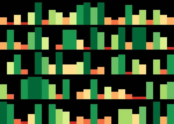 Número Colorido Visualização Dados Art Computational Generative Illustration —  Vetores de Stock