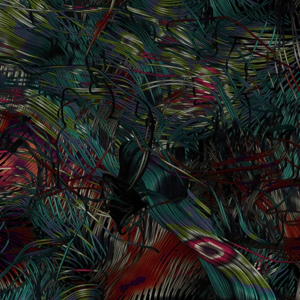 Abstract Art Colorful Lines Random Distribution Computational Generative Art Black — Stock Photo, Image