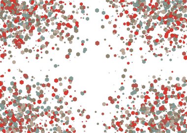 Beyaz arkaplanda soyut sanat rengarenk dağıtılmış noktalar 