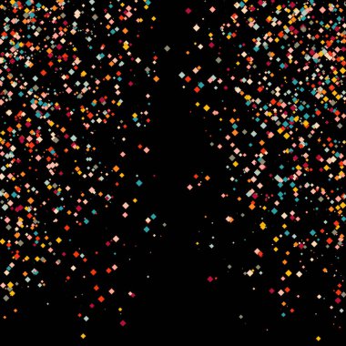 Siyah arkaplanda soyut sanat rengarenk dağıtılmış noktalar 