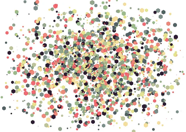 Arte Abstrata Pontos Coloridos Distribuídos Fundo Branco —  Vetores de Stock