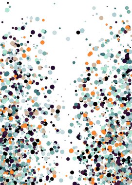 Beyaz arkaplanda soyut sanat rengarenk dağıtılmış noktalar 