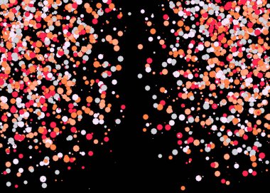 Siyah arkaplanda soyut sanat rengarenk dağıtılmış noktalar 