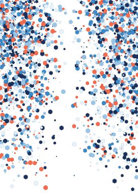 Beyaz arkaplanda soyut sanat rengarenk dağıtılmış noktalar 