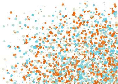 Beyaz arkaplanda soyut sanat rengarenk dağıtılmış noktalar 