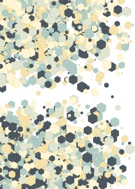 soyut sanat renkli beyaz zemin üzerinde dağıtılmış çokgenler 