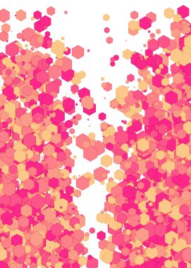 soyut sanat renkli beyaz zemin üzerinde dağıtılmış çokgenler 