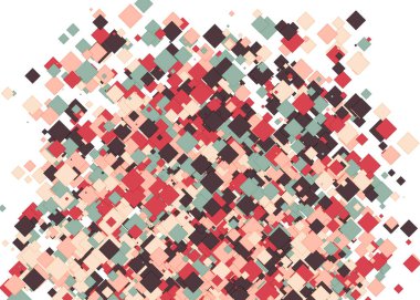 Beyaz arkaplanda soyut sanat renkli dağıtılmış kareler 