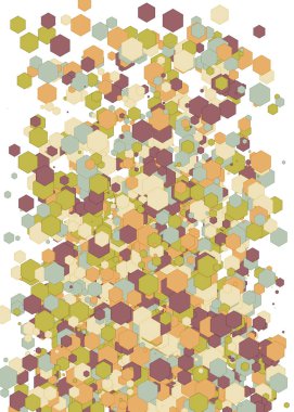 soyut sanat renkli beyaz zemin üzerinde dağıtılmış çokgenler 