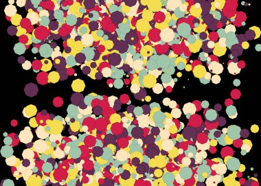 soyut sanat renkli dağıtılmış çokgenler siyah arkaplanda 