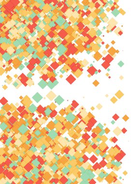 Beyaz arkaplanda soyut sanat renkli dağıtılmış kareler 