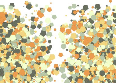 soyut sanat renkli beyaz zemin üzerinde dağıtılmış çokgenler 