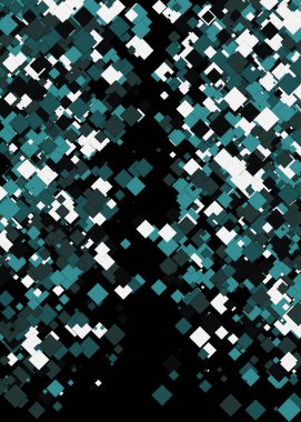 Siyah arkaplanda soyut sanat renkli dağıtılmış kareler 